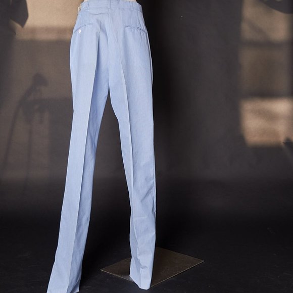 1980s Blue Pin Stripe Deadstock Pants - Picture 4 of 11